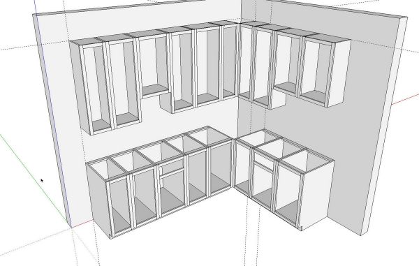 Kitchens In Sketchup Finewoodworking, Draw Kitchen Cabinets Sketchup