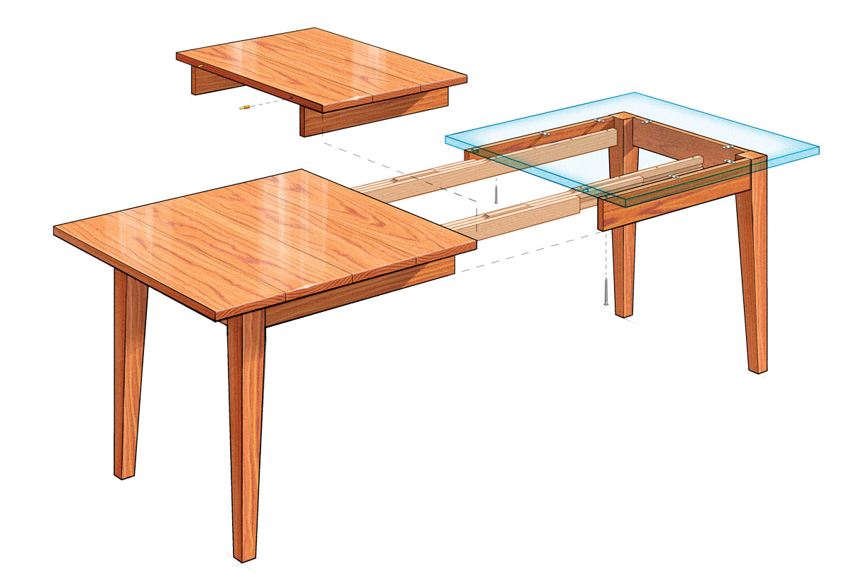 Extension Dining Table Finewoodworking, How To Add Leaf Dining Table