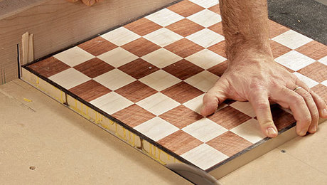 how to make a woodworking chess board with veneer