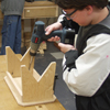 Small bench kids woodworking project plans; woodworking for kids; easy, fun, kid friendly woodworking craft